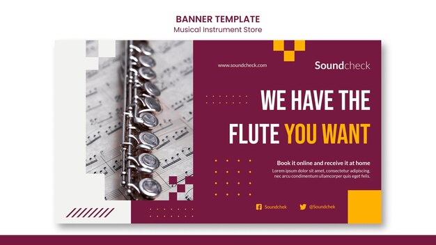 Music Instrument Concept Banner Template – Free to Download