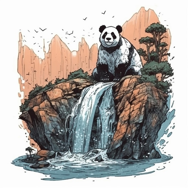 Big Panda Watercolor Painting – Free Download