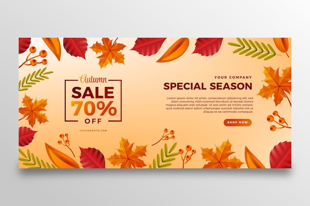 Realistic Sale Banner Template for Autumn Celebration – Free Download