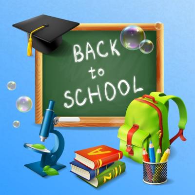 Realistic Back to School Illustration for Free Download