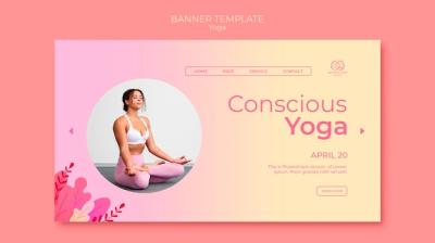 Yoga Lessons Banner Featuring Woman – Free Download