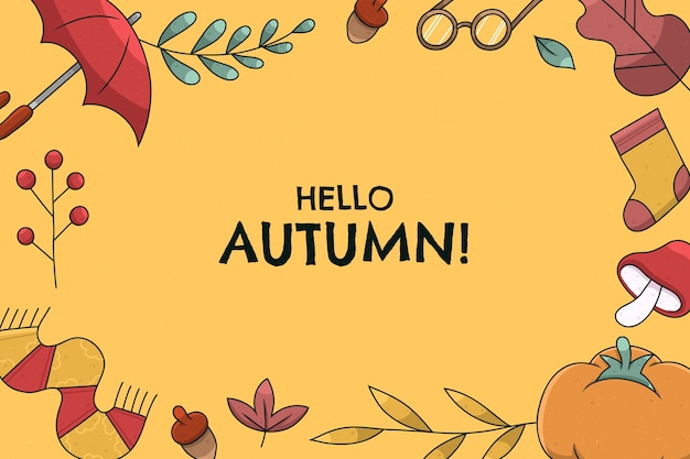 Hand Drawn Autumn Celebration Background – Free Download