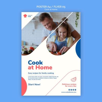 Cook at Home Concept Flyer Template – Free Download