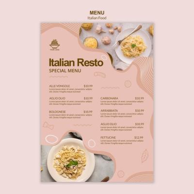 Italian Food Menu Template Theme – Free Download