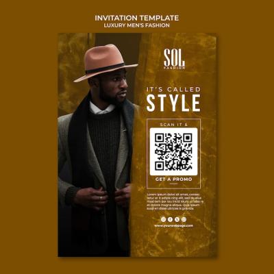 Luxury Men’s Fashion Invitation Template – Free Download