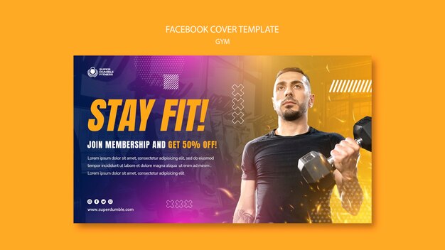 Gym and Fitness Social Media Cover Template – Free Download