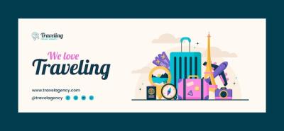 Flat Design Travel Agency Facebook Cover – Free Download