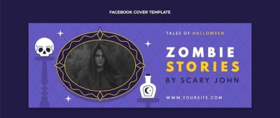 Flat Halloween Social Media Cover Template – Free Download