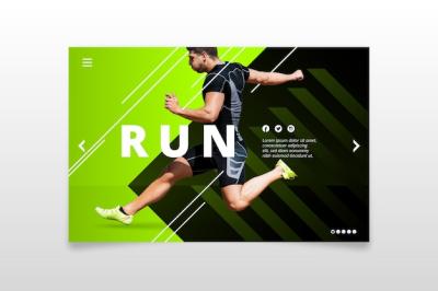 Sport Landing Page Template with Photo – Free Stock Photo, Download Free