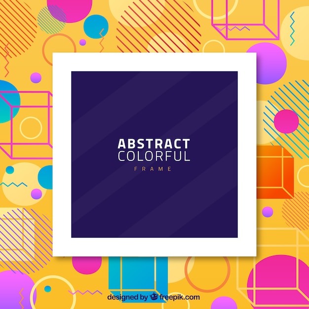 Colorful Geometric Shapes Abstract Frame – Free Download Stock Photo