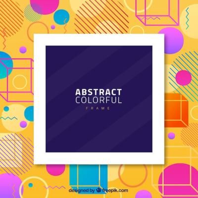 Colorful Geometric Shapes Abstract Frame – Free Download Stock Photo