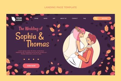 Hand Drawn Wedding Landing Page – Free Download, Download Free Stock Photo