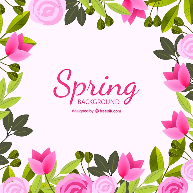 Decorative Flowers Spring Background – Free Download