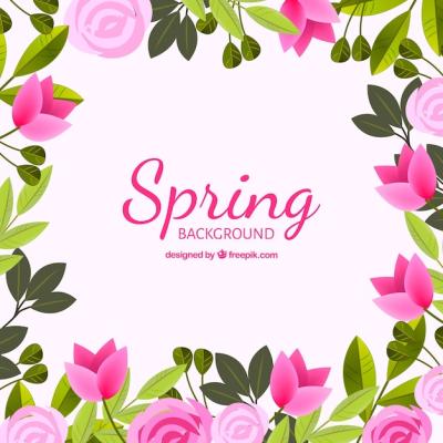 Decorative Flowers Spring Background – Free Download