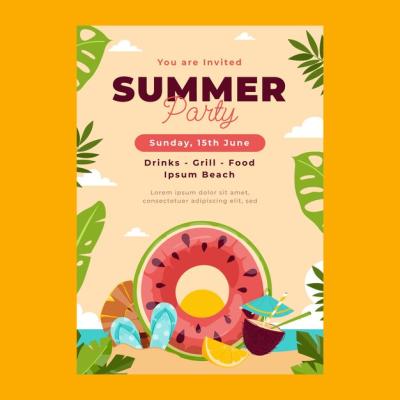 Hand Drawn Summer Poster Design – Free Download