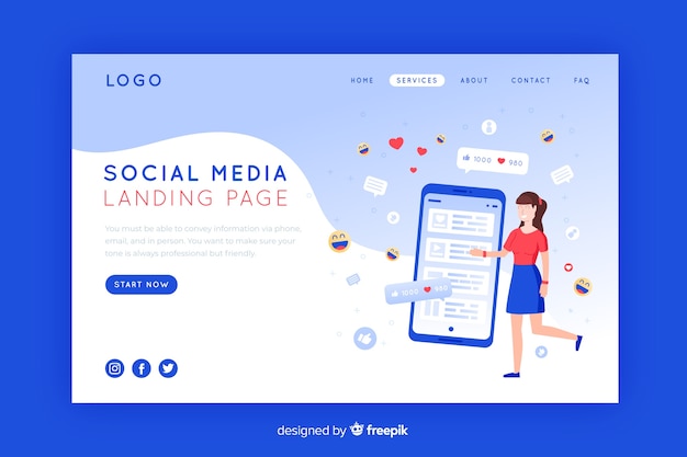 Engaging Social Media Landing Page Design – Free Download