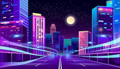 Nighttime Empty Road in Megapolis – Free Stock Photo for Download