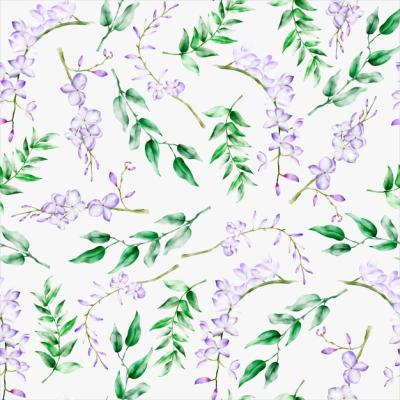 Elegant Floral Seamless Pattern Featuring Purple Flowers – Free Download