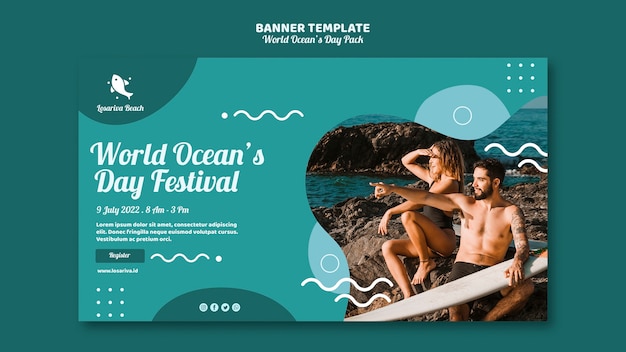 World Oceans Day Banner Template – Free Download