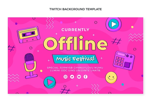 90s Music Festival Twitch Background – Free Download