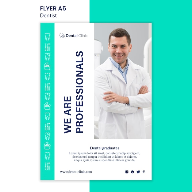 Dentist Flyer Template Design – Download Free Stock Photo