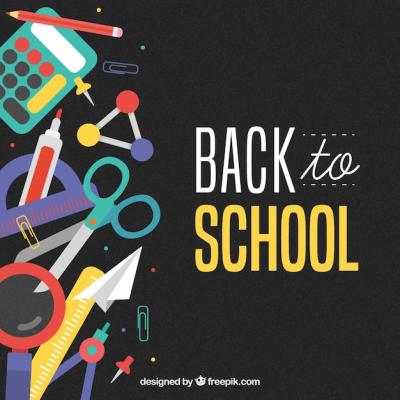 Back to School Background with Elements on Left – Free Download