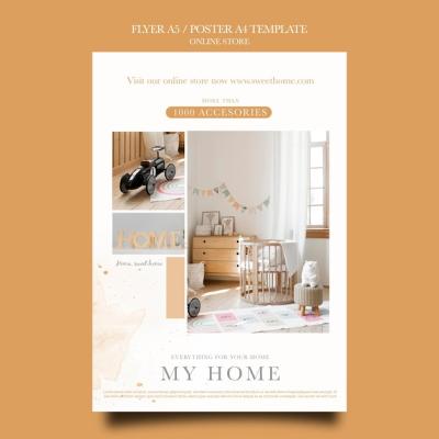 Vertical Flyer Design for Home Furniture Online Shop – Free Download