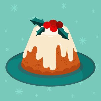 Hand Drawn Flat Christmas Pudding Illustration – Free Stock Photo Download