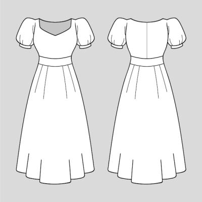 Hand Drawn Dress Outline Illustration – Free Download