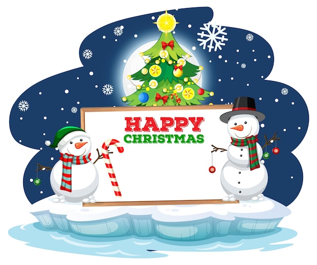 Snowman and Christmas Empty Banner – Free to Download