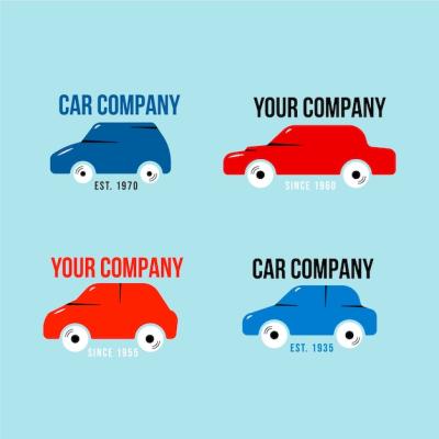 Flat Car Logo Designs Pack – Free to Download