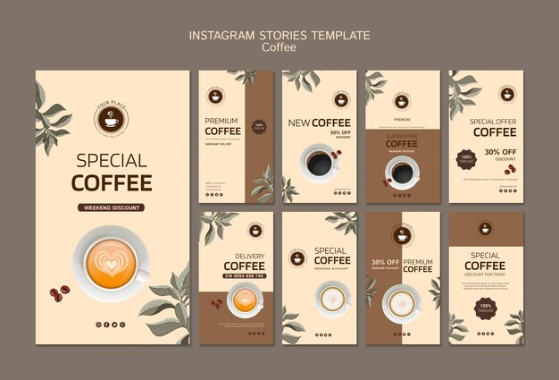 Instagram Stories Template Featuring Coffee – Free Download