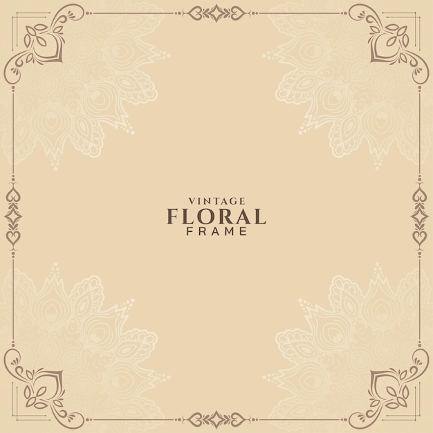 Elegant Vintage Floral Frame Background Design – Free Download