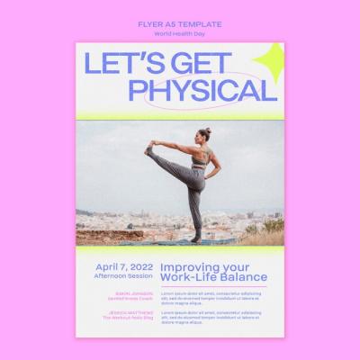 World Health Day A4 Poster and A5 Flyer Template – Free Download