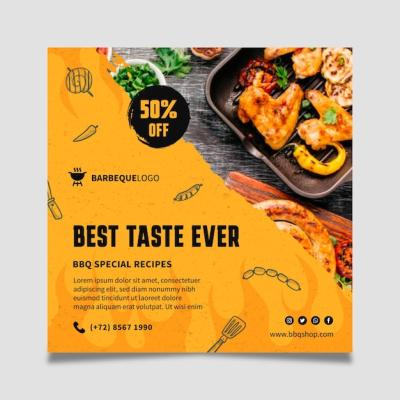 Delicious Barbeque Squared Flyer – Free to Download