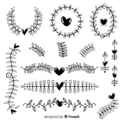 Hand Drawn Wedding Ornament Collection – Free Download