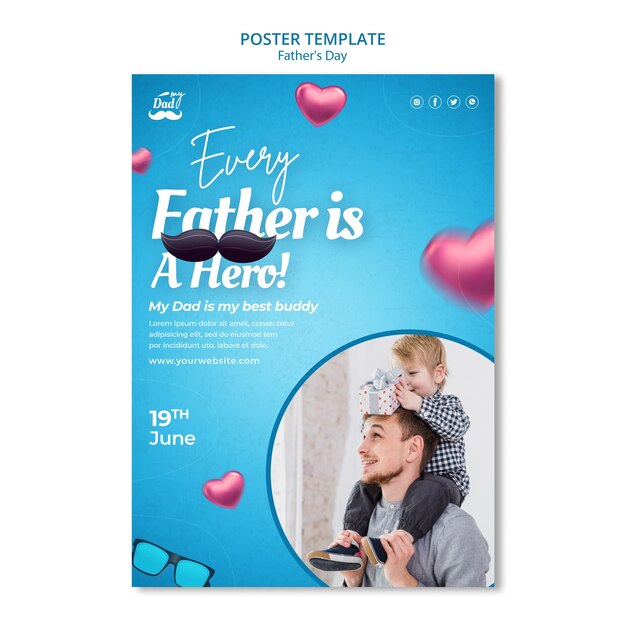 Vertical Poster Template for Father’s Day Celebration – Free Download