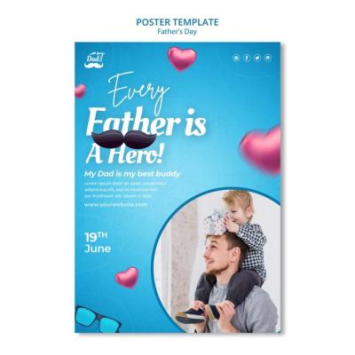 Vertical Poster Template for Father’s Day Celebration – Free Download