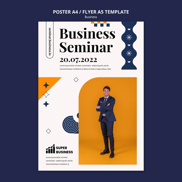 Flat Design Business Poster Template – Free Download