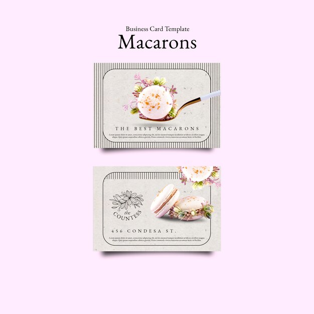 French Macarons Business Card Template – Free Download