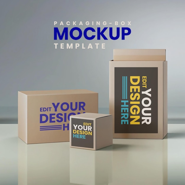 Packing Mockup Design Template for Free Download