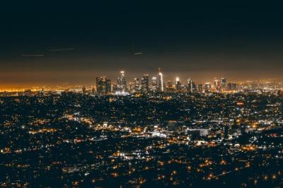 Stunning Night Cityscape Illuminated Against the Sky – Free Stock Photo for Download