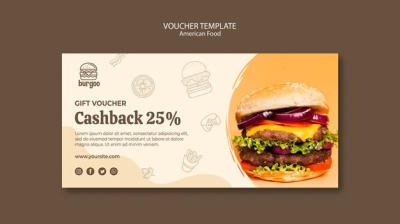 Creative American Food Voucher Template for Free Download