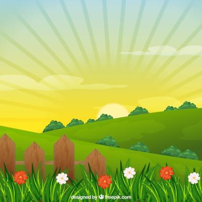 Realistic Spring Landscape Background – Free Download