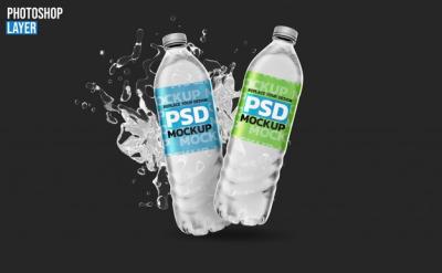 3D Rendering Mockup of Water Bottles – Free Download