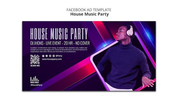 House Music Party Template Design – Free Download