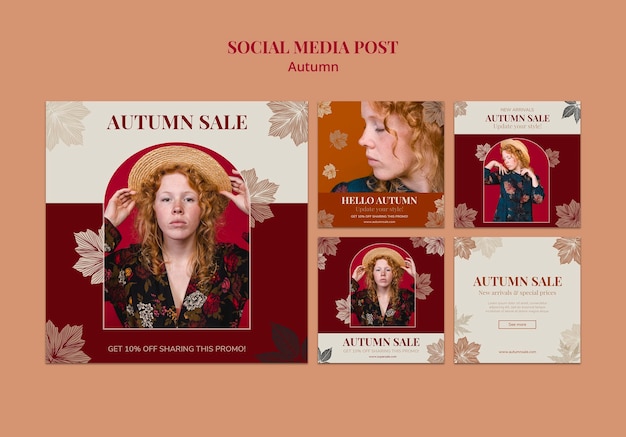 Autumn Social Media Post Sale Design Template – Free Download