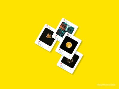 Four Cards on a Yellow Background Featuring a Poker Player – Free Download