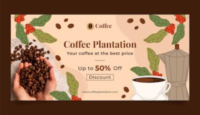 Hand Drawn Coffee Plantation Sale Banner – Free Download