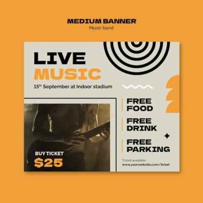 Creative Music Band Template Design – Free Download